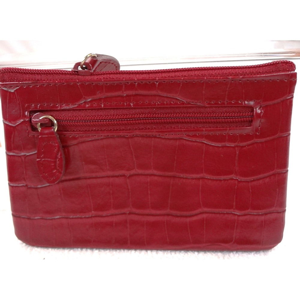 Chic Red Croc Embossed Coin Purse Pouch‎ Zipper Pouch Wallet Card Holder
